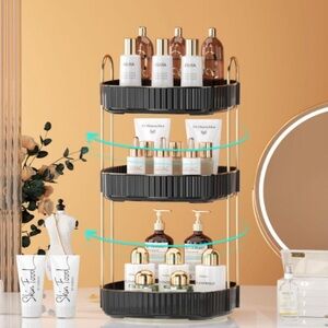 3 Tiers - 360° Turntable Makeup Organizer - Lazy Susan Cosmetics Storage